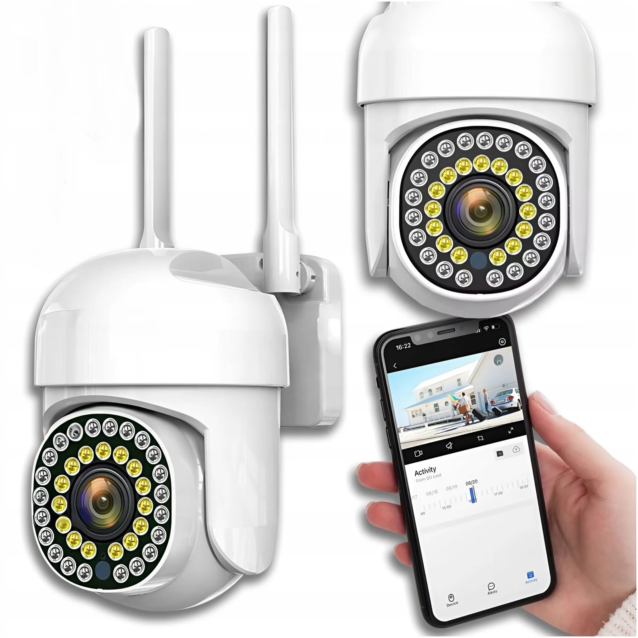 1+1 Akció: 2 db Forgatható WiFi IP Biztonsági Kamera – Mozgásérzékelővel, Éjjellátóval és Kétirányú Hanggal - Image 5
